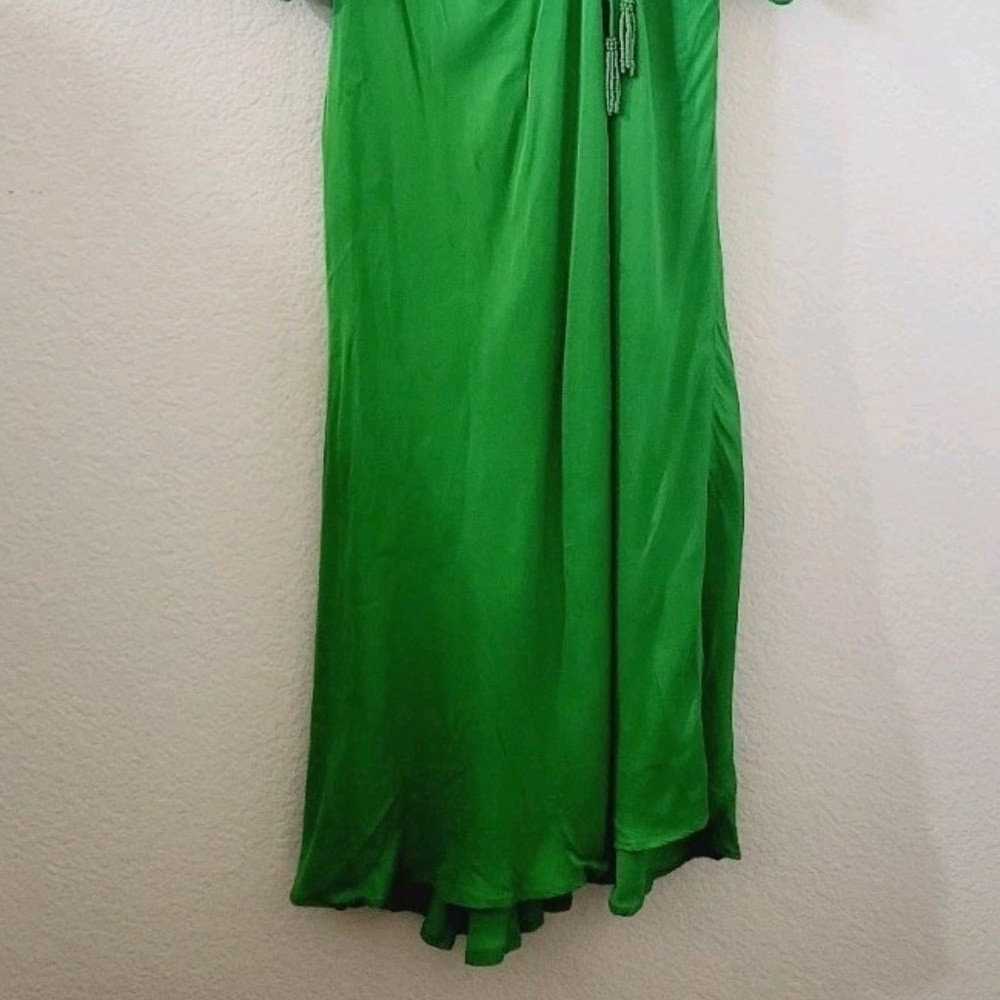 Farm Rio Green Front Circle Cut Out Midi Dress w/Long Sleeves - Picture 6 of 9